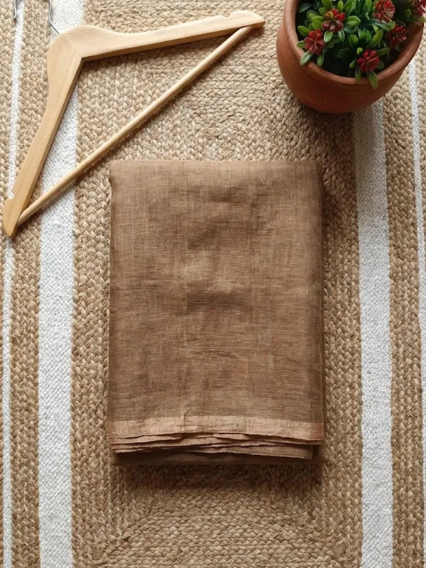 Iraaya_Pure_Handloom_Jayashree_Silk_Linen_Saree_Lighty_Brown
