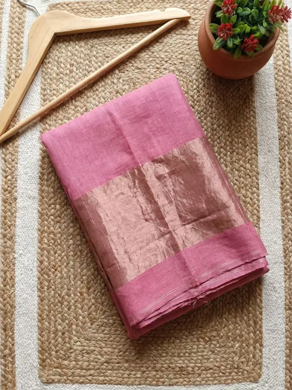 Iraaya_Pure_Handloom_Jayashree_Silk_Linen_Saree_Rose_Pink