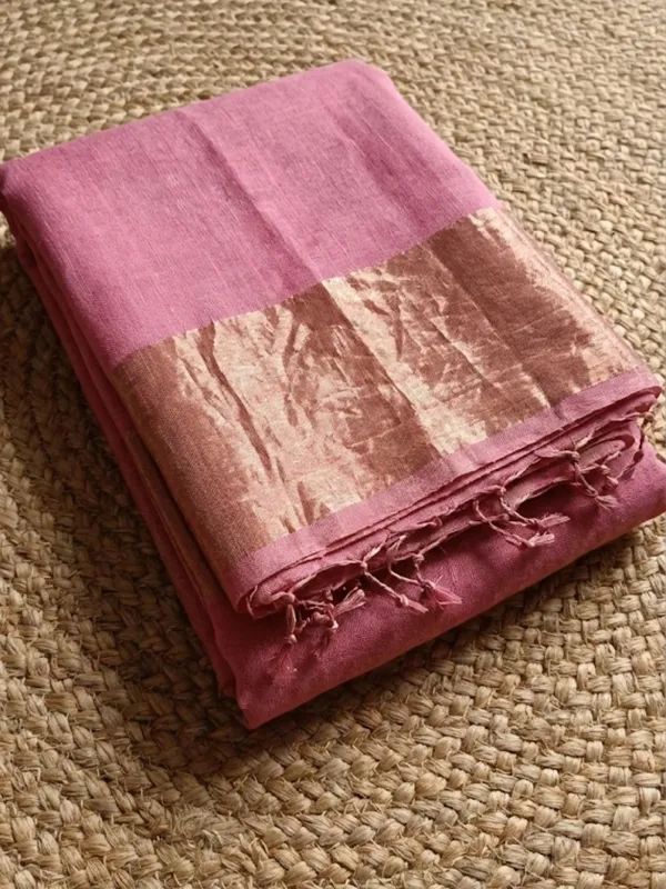 Iraaya_Pure_Handloom_Jayashree_Silk_Linen_Saree_Rose_Pink