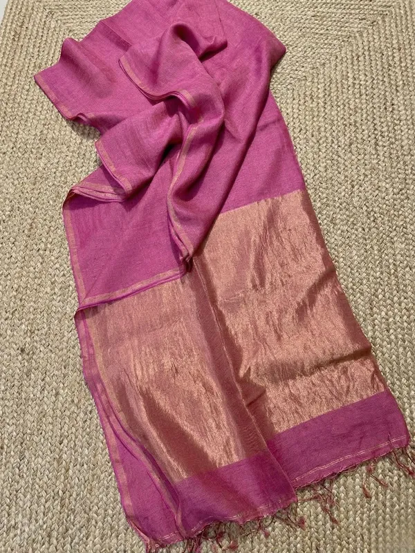Iraaya_Pure_Handloom_Jayashree_Silk_Linen_Saree_Deep_Pink