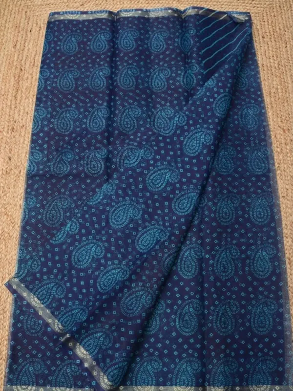 Dye_&_Drape_Kota_Doria_Lehariya_Bandhej_Saree_Navy_Blue