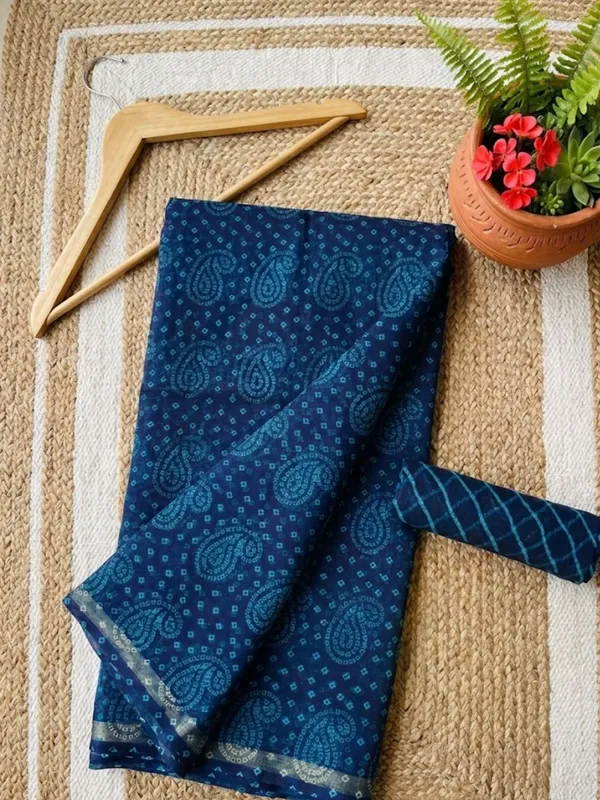 Dye_&_Drape_Kota_Doria_Lehariya_Bandhej_Saree_Navy_Blue