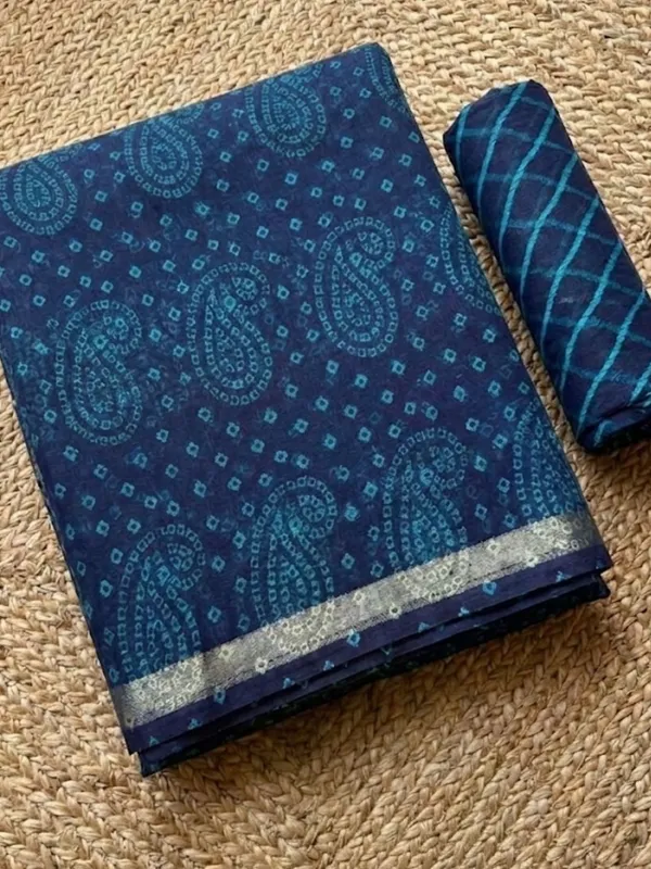 Dye_&_Drape_Kota_Doria_Lehariya_Bandhej_Saree_Navy_Blue