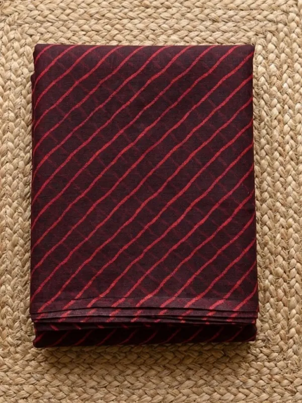 Dye_&_Drape_Kota_Doria_Lehariya_Bandhej_Saree_Burgundy