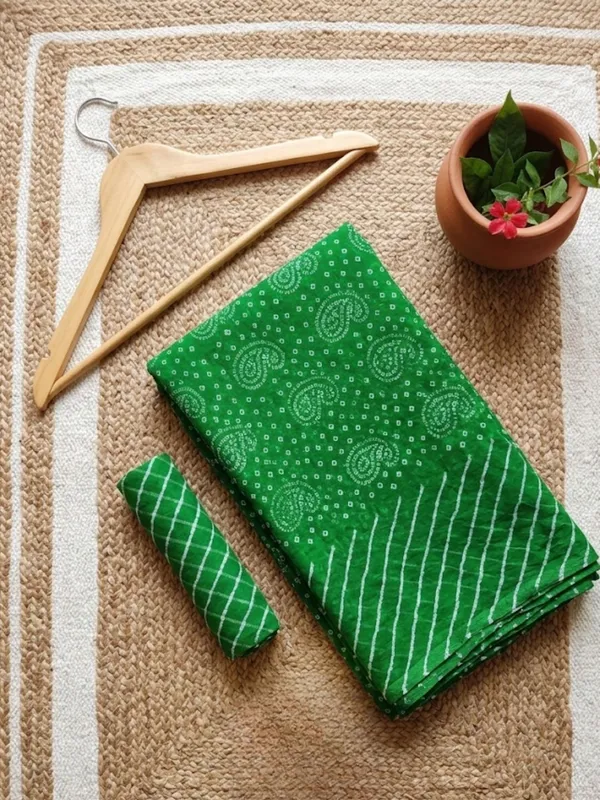 Dye_&_Drape_Kota_Doria_Lehariya_Bandhej_Saree_Green