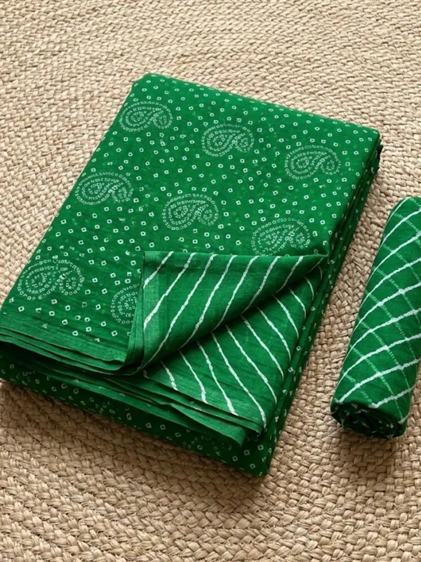 Dye_&_Drape_Kota_Doria_Lehariya_Bandhej_Saree_Green
