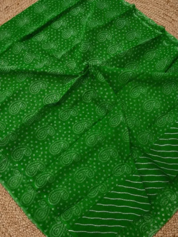 Dye_&_Drape_Kota_Doria_Lehariya_Bandhej_Saree_Green