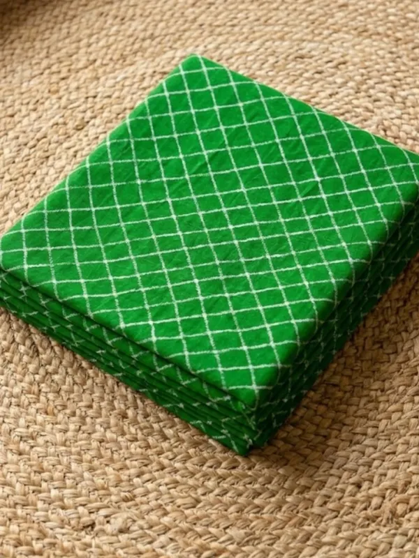 Dye_&_Drape_Kota_Doria_Lehariya_Bandhej_Saree_Green
