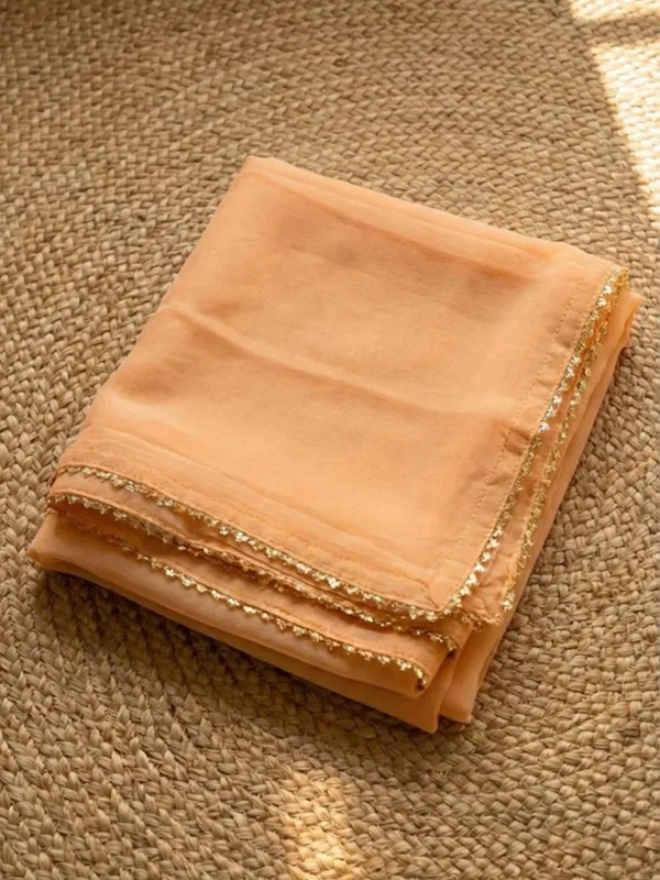 Gulnaar_Organza_Silk_Gota_Patti_Suit_(T+B+D)_Set_Light_Orange