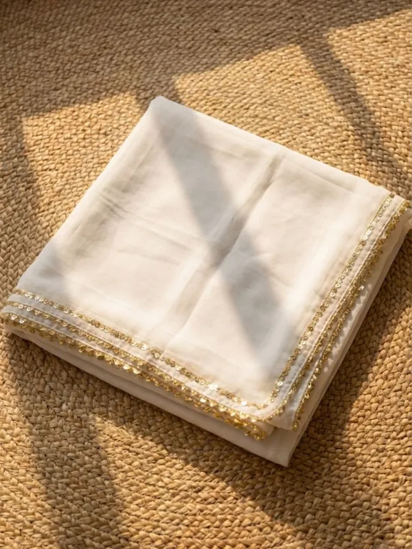 Gulnaar_Organza_Silk_Gota_Patti_Suit_(T+B+D)_Set_Off_White
