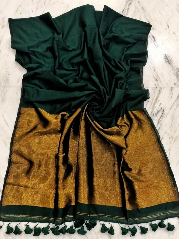Myraaj_Pure_Cotton_Handloom_Saree_Dark_Green