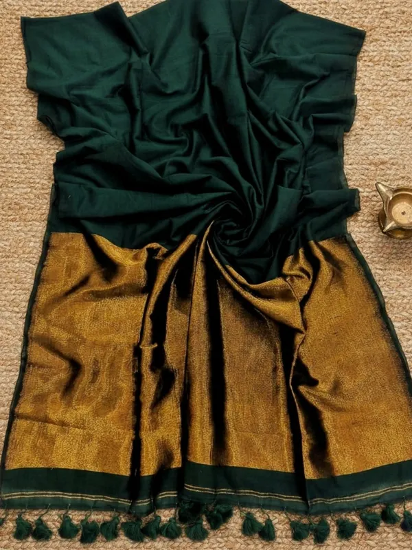 Myraaj_Pure_Cotton_Handloom_Saree_Dark_Green