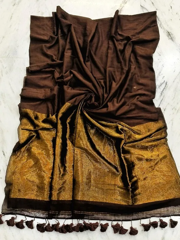 Myraaj_Pure_Cotton_Handloom_Saree_Dark_Brown