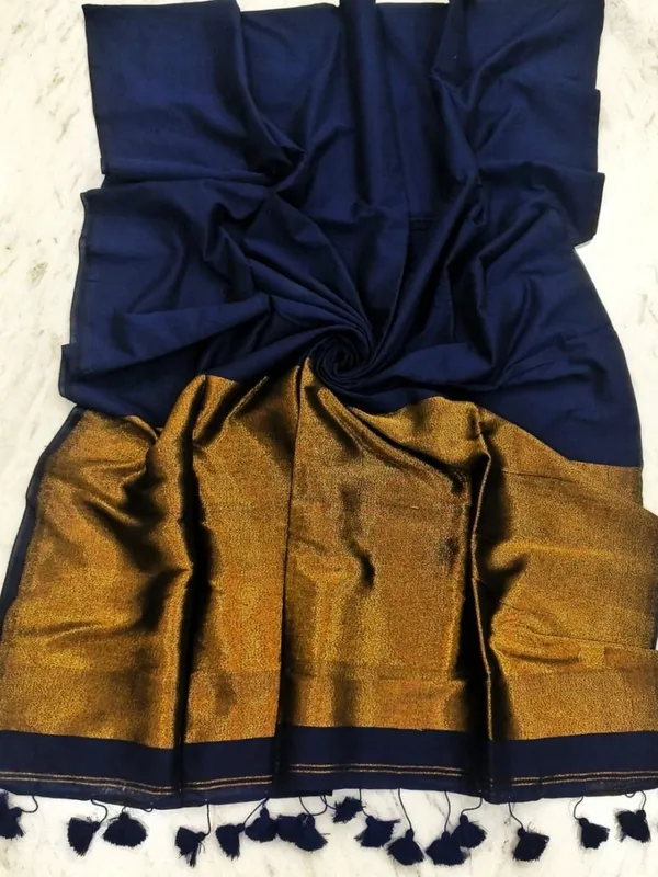 Myraaj_Pure_Cotton_Handloom_Saree_Navy_Blue