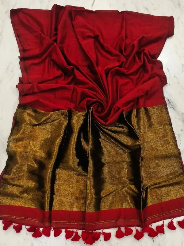 Myraaj_Pure_Cotton_Handloom_Saree_Deep_Red