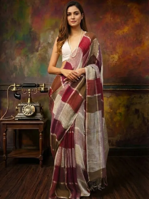 Vaanya_Pure_Linen_Handloom_Saree