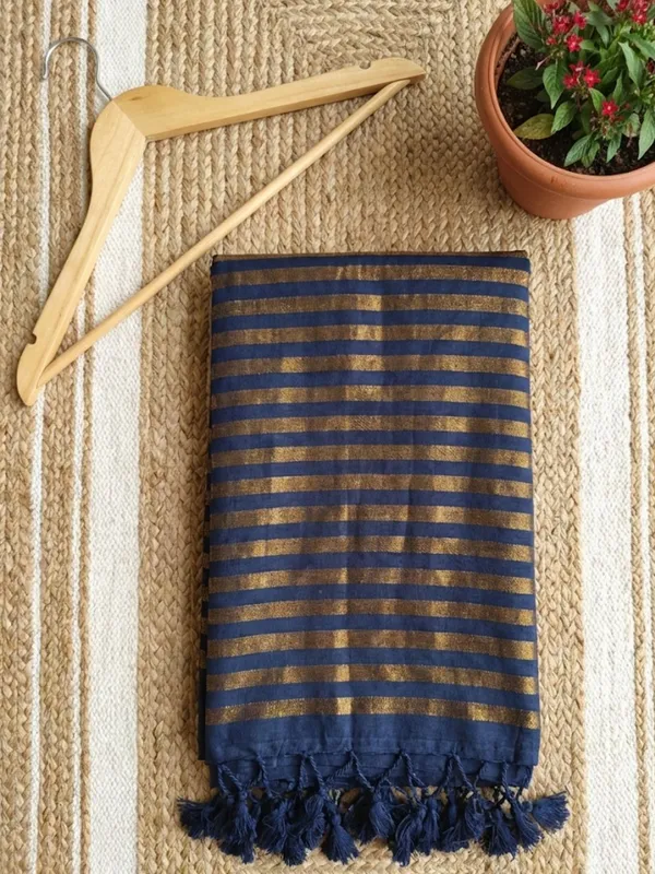 Zariya_Pure_Handloom_Cotton_Saree_Navy_Blue