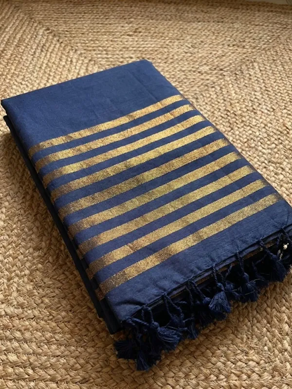 Zariya_Pure_Handloom_Cotton_Saree_Navy_Blue