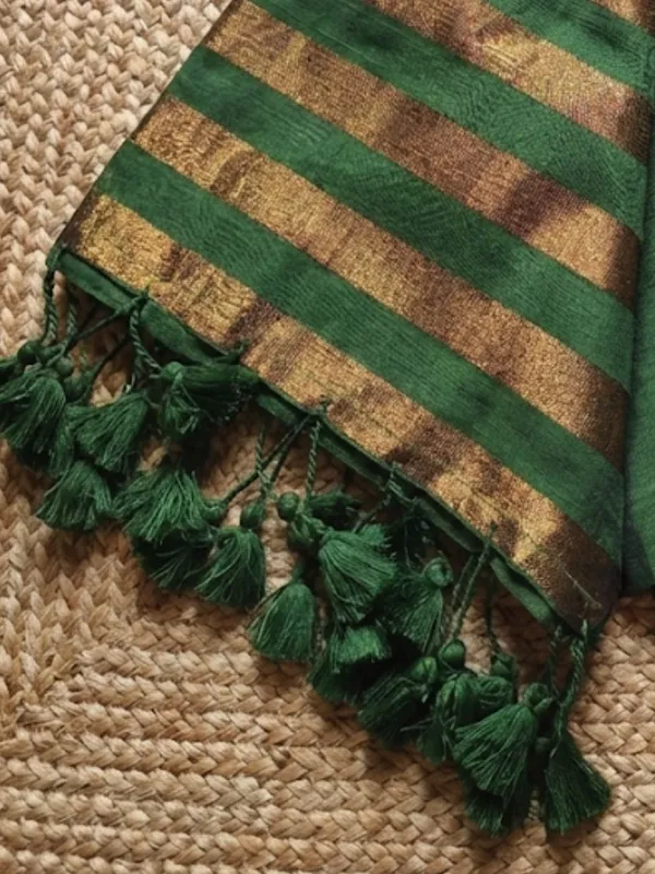 Zariya_Pure_Handloom_Cotton_Saree_Forest_Green