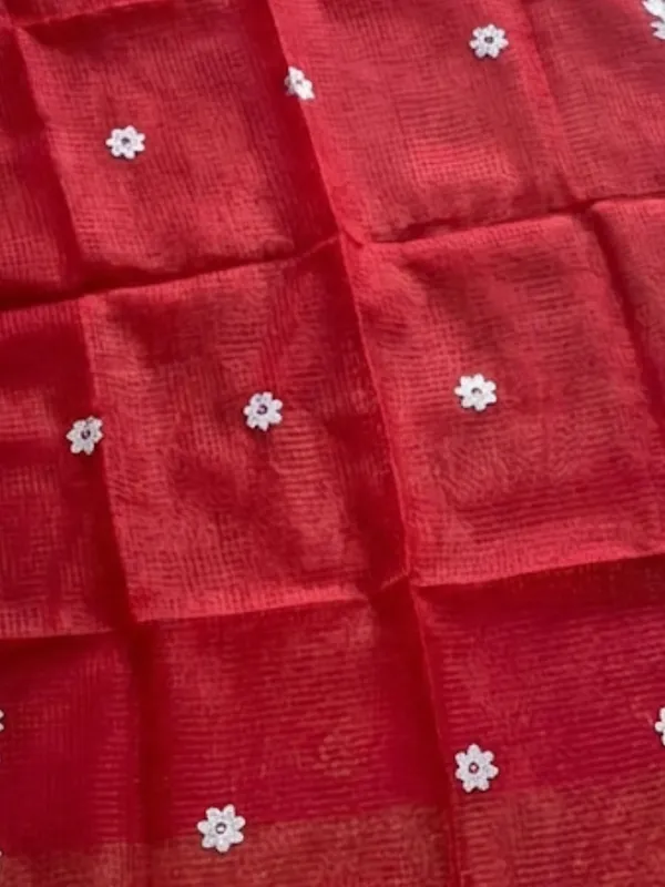 Bunaiya_Pure_Noil_Kota_Cotton_Saree_Red