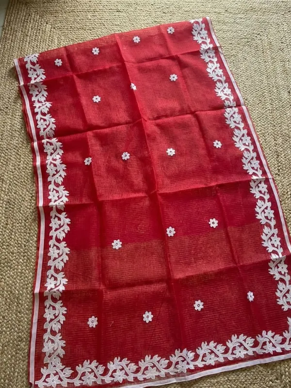 Bunaiya_Pure_Noil_Kota_Cotton_Saree_Red