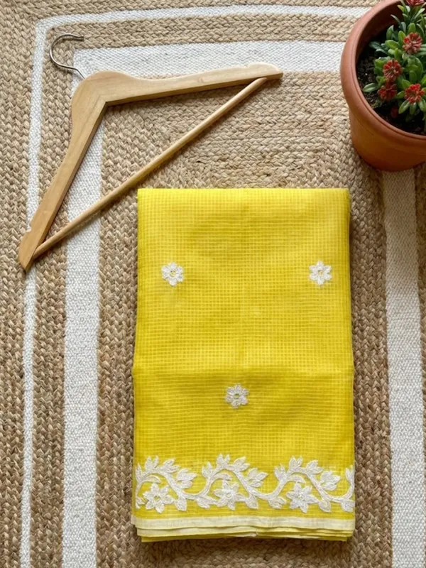 Bunaiya_Pure_Noil_Kota_Cotton_Saree_Yellow