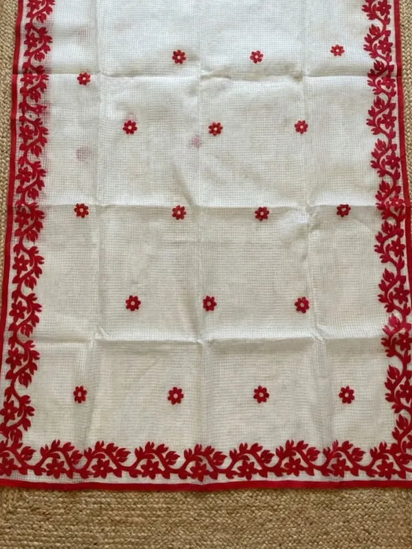 Bunaiya_Pure_Noil_Kota_Cotton_Saree_Pearl_White
