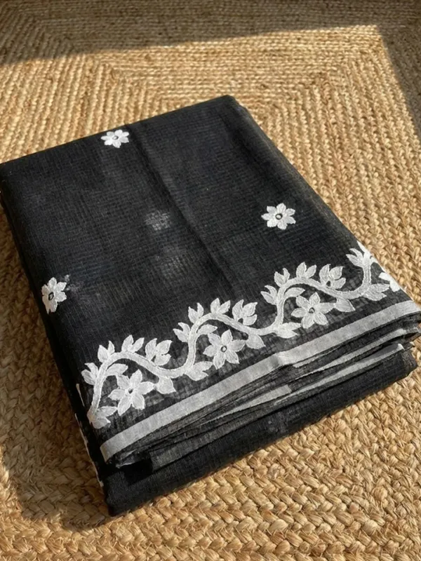 Bunaiya_Pure_Noil_Kota_Cotton_Saree_Black