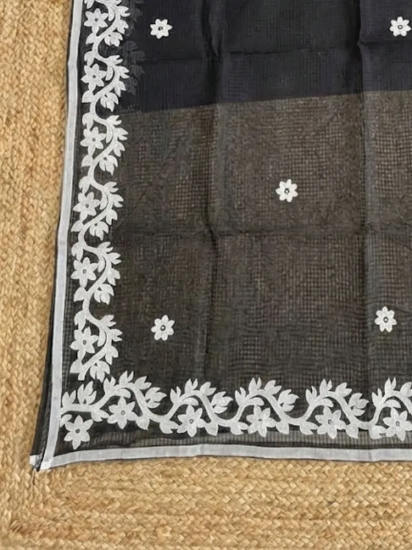 Bunaiya_Pure_Noil_Kota_Cotton_Saree_Black