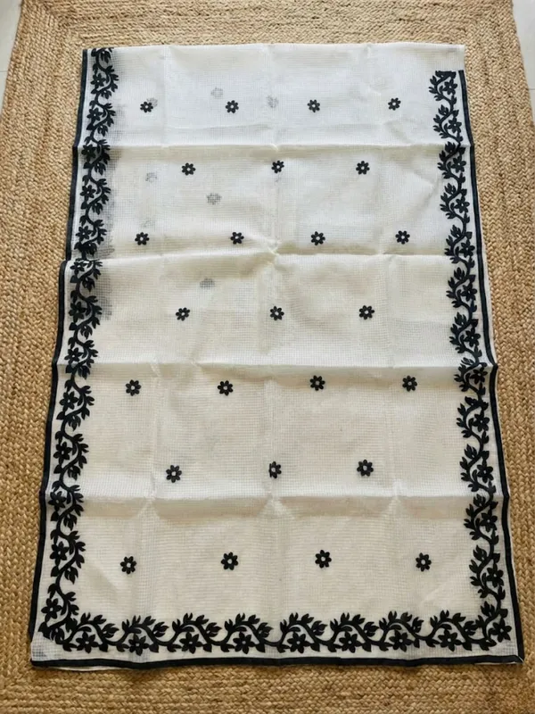 Bunaiya_Pure_Noil_Kota_Cotton_Saree_Snowy_White
