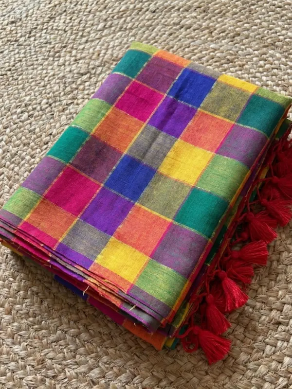 Zivanya_Colorful_Pure_Mul_Cotton_Handloom_Saree