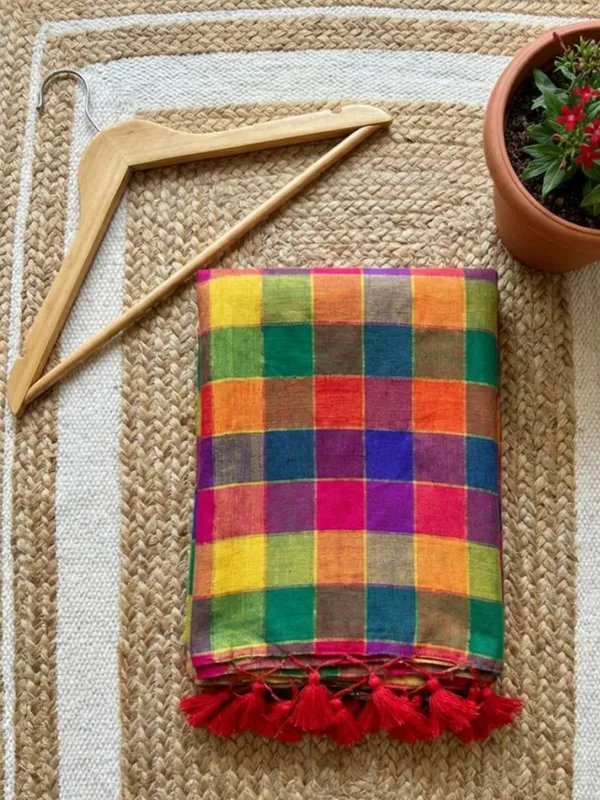 Zivanya_Colorful_Pure_Mul_Cotton_Handloom_Saree