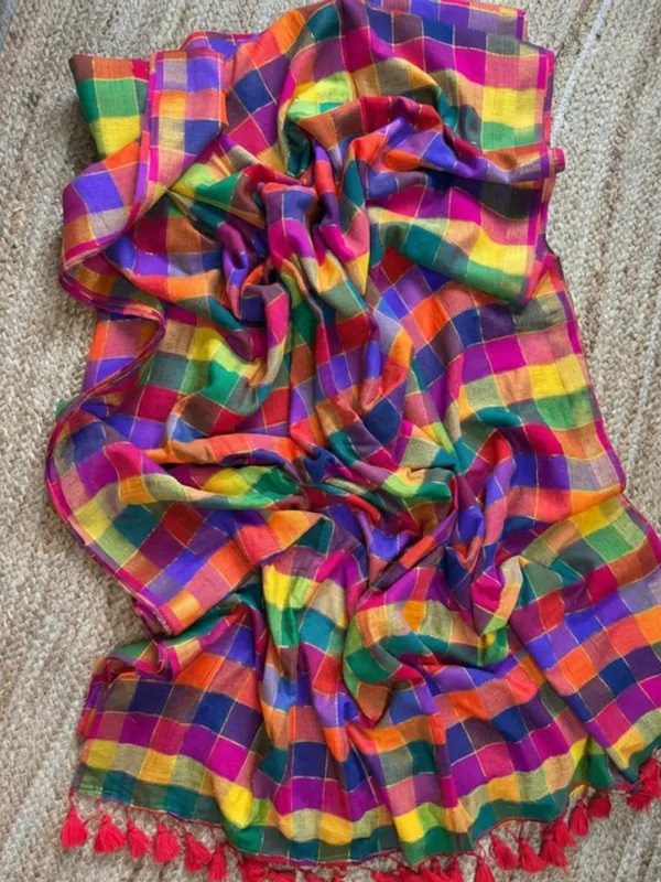 Zivanya_Colorful_Pure_Mul_Cotton_Handloom_Saree