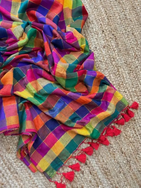 Zivanya_Colorful_Pure_Mul_Cotton_Handloom_Saree