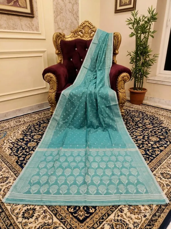Samaira_Pure_Silk_Linen_Handloom_Saree_Sea_Green