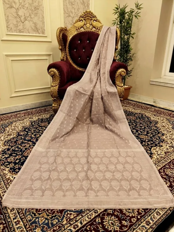 Samaira_Pure_Silk_Linen_Handloom_Saree_Taupe