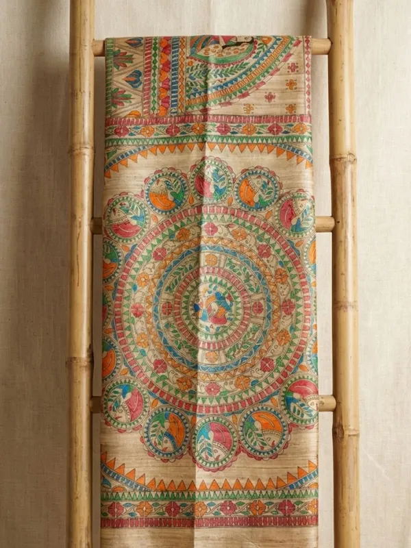 Rangira_Silkmark_Ghicha_Tussar_Silk_Saree_Ashen_Beige