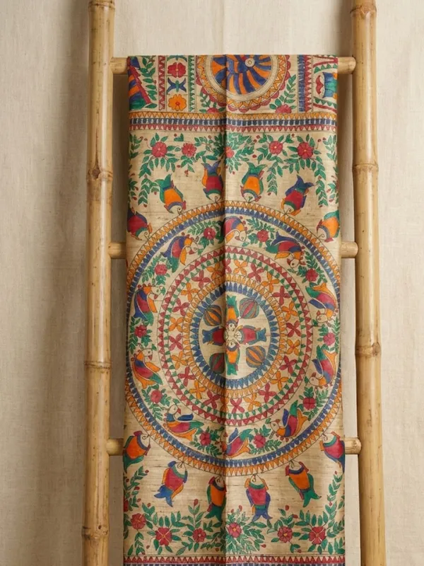 Rangira_Silkmark_Ghicha_Tussar_Silk_Saree_Almond_Beige