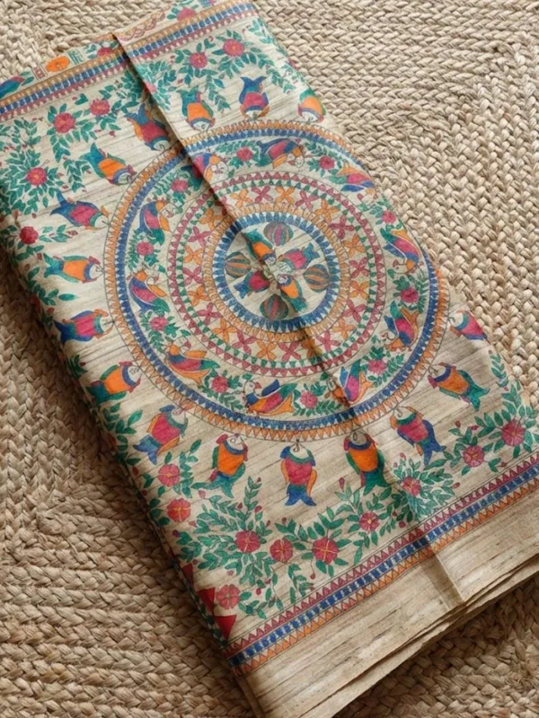 Rangira_Silkmark_Ghicha_Tussar_Silk_Saree_Almond_Beige