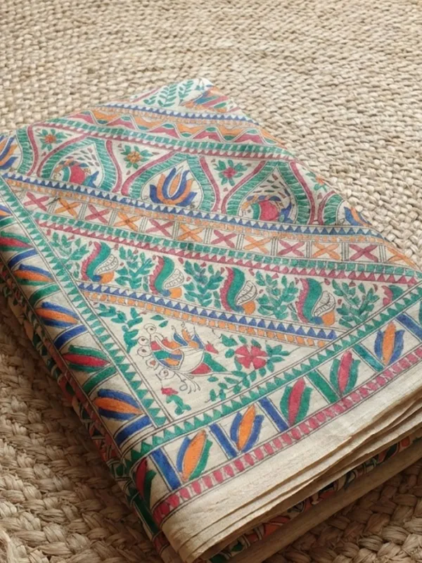 Rangira_Silkmark_Ghicha_Tussar_Silk_Saree_Linen_Beige