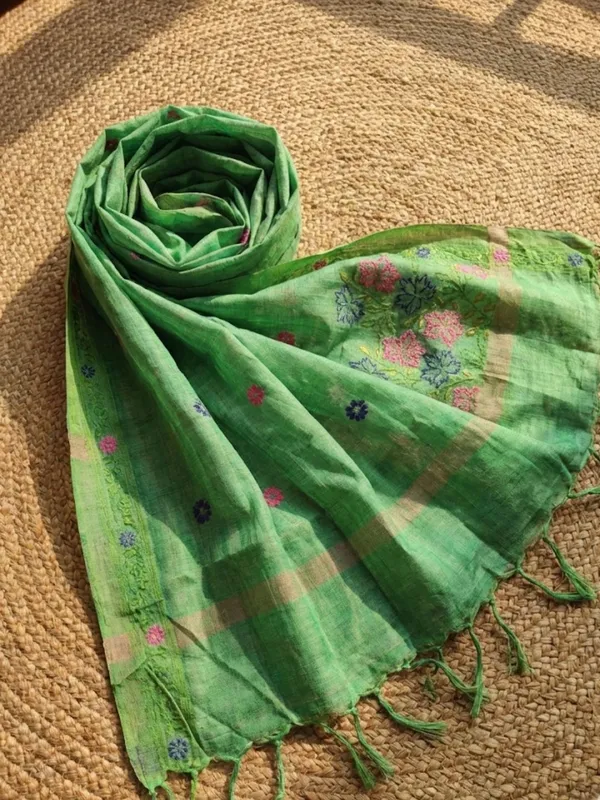 Rooprekha_Jamdani_Cotton_Suit__(T+B+D)_Sea_Green