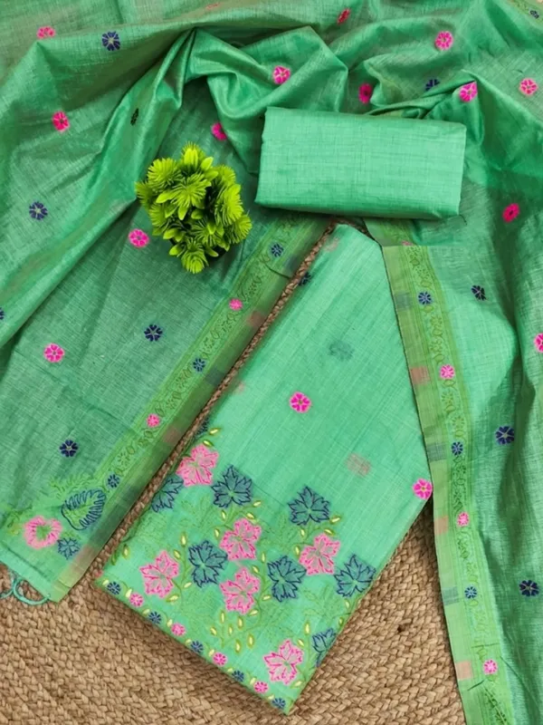 Rooprekha_Jamdani_Cotton_Suit__(T+B+D)_Sea_Green