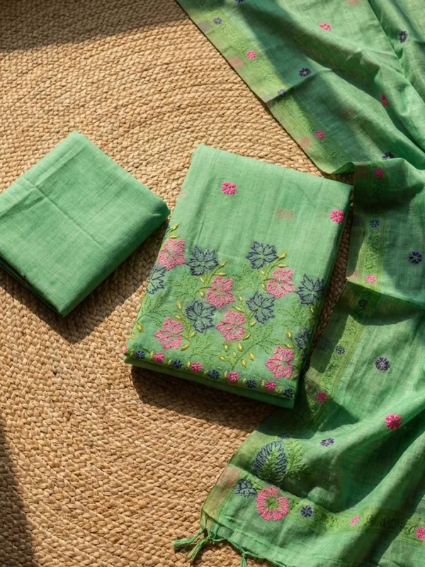 Rooprekha_Jamdani_Cotton_Suit__(T+B+D)_Sea_Green