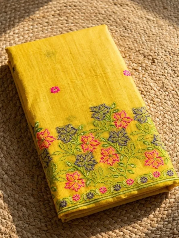 Rooprekha_Jamdani_Cotton_Suit__(T+B+D)_Bright_Yellow