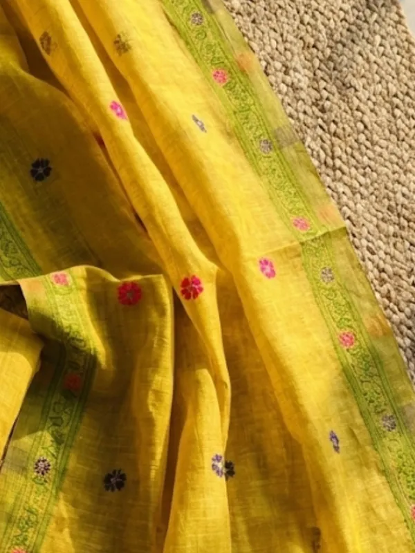 Rooprekha_Jamdani_Cotton_Suit__(T+B+D)_Bright_Yellow