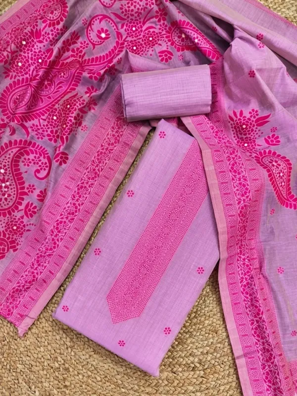 Rooprekha_Cotton_Jamdani_Suit_(T+B+D)_Pale_Purple