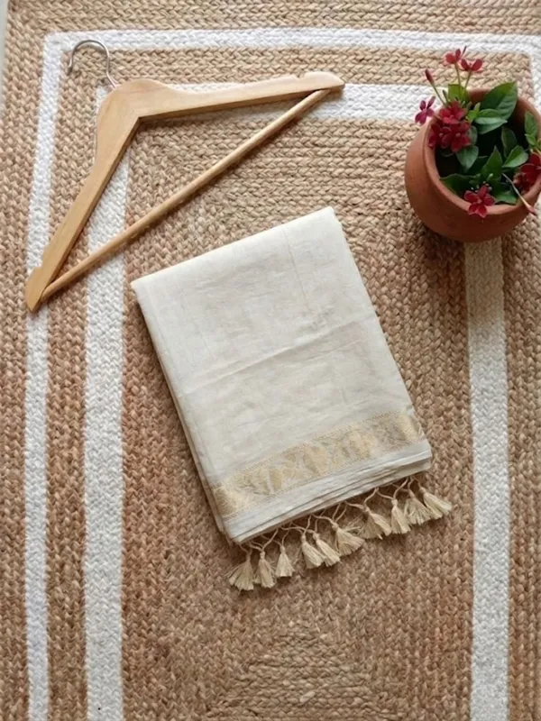 Zivanya_Pure_Handloom_Mul_Cotton_Saree_Off_White