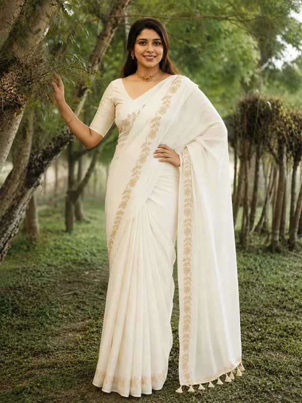 Zivanya_Pure_Handloom_Mul_Cotton_Saree_Off_White