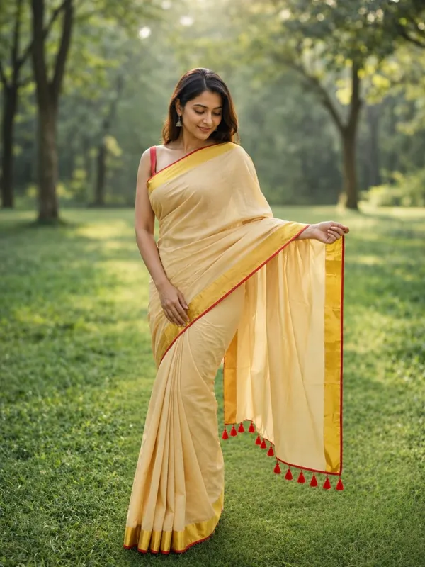 Ojasvi_Mul_Cotton_Handloom_Plain_Cream_Saree