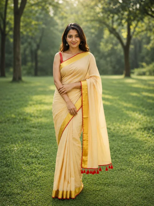 Ojasvi_Mul_Cotton_Handloom_Plain_Cream_Saree